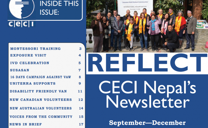 Infolettre du CECI Népal - Septembre à décembre 2018 (en anglais)